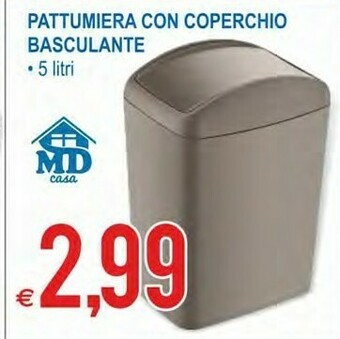 MD Discount Pattumiera Con Copertchio Basculante offerta