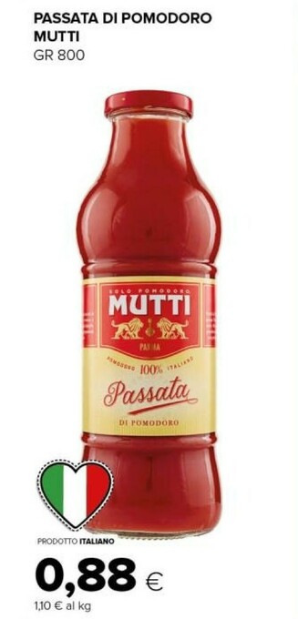 Tigre Mutti Passata di pomodoro offerta