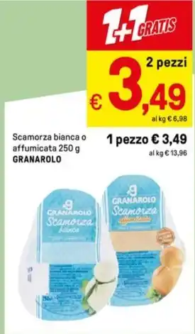Iper La Grande Scamorza bianca o affumicata 250 g GRANAROLO offerta
