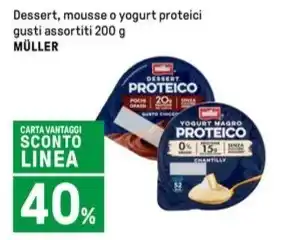 Iper La Grande Dessert, mousse o yogurt proteici gusti assortiti 200 g MÜLLER offerta