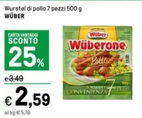 Iper La Grande Wurstel di pollo 7 pezzi 500 g WÜBER offerta