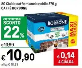 Iper La Grande 80 Cialde caffé miscela nobile 576 g CAFFÈ BORBONE offerta