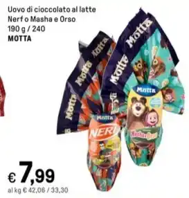 Iper La Grande Uovo di cioccolato al latte Nerf o Masha e Orso MOTTA offerta