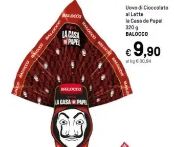 Iper La Grande Uovo di Cioccolato al Latte la Casa de Papel 320 g BALOCCO offerta