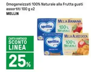 Iper La Grande Omogeneizzati 100% Naturale alla Frutta gusti assortiti 100 g x2 MELLIN offerta