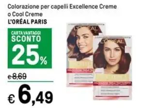 Iper La Grande Colorazione per capelli Excellence Creme o Cool Creme L'ORÉAL PARIS offerta