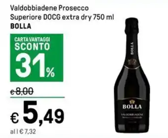 Iper La Grande Valdobbiadene Prosecco Superiore DOCG extra dry 750 ml BOLLA offerta