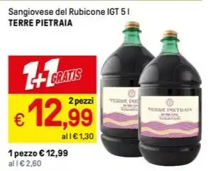 Iper La Grande Sangiovese del Rubicone IGT 5 l TERRE PIETRAIA offerta