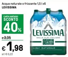 Iper La Grande Acqua naturale o frizzante 1,5 l x6 LEVISSIMA offerta