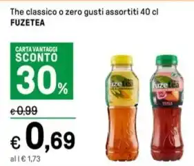 Iper La Grande The classico o zero gusti assortiti 40 cl FUZETEA offerta