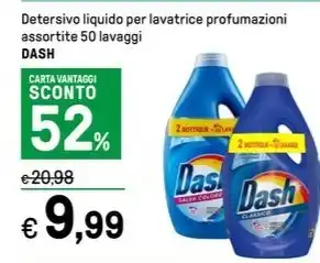 Detersivo liquido per lavatrice profumazioni assortite 50 lavaggi DASH