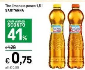 Iper La Grande The limone o pesca 1,5 l SANT'ANNA offerta