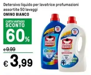 Iper La Grande Detersivo liquido per lavatrice profumazioni assortite 50 lavaggi OMINO BIANCO offerta