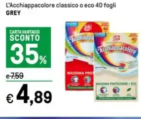 Iper La Grande L'Acchiappacolore classico o eco 40 fogli GREY offerta