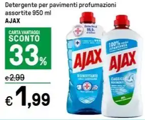 Iper La Grande Detergente per pavimenti profumazioni assortite 950 ml AJAX offerta