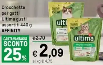 Iper La Grande Crocchette per gatti Ultima gusti assortiti 440 g AFFINITY offerta