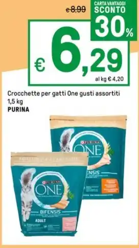Iper La Grande Crocchette per gatti One gusti assortiti 1,5 kg PURINA offerta