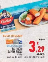 Conad BASTONCINI CAPITAN FINDUS 450 g offerta