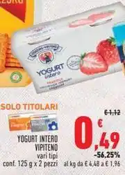 Conad YOGURT INTERO VIPITENO vari tipi conf. 125 g x 2 pezzi offerta
