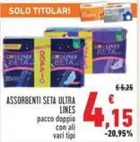 Conad ASSORBENTI SETA ULTRA LINES pacco doppio con ali vari tipi offerta