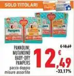 Conad PANNOLINI, MUTANDINO BABY-DRY PAMPERS pacco doppio offerta