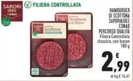 Conad HAMBURGER DI SCOTTONA SAPORI&IDEE CONAD PERCORSO QUALITÀ offerta
