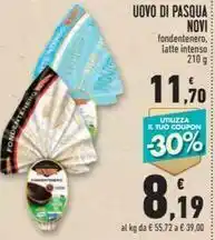 Conad UOVO DI PASQUA NOVI fondentenero, latte intenso 210 g offerta