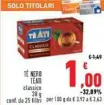 Conad TÈ NERO TEATI classico 38 g offerta