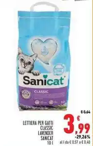 Conad LETTIERA PER GATTI CLASSIC LAVENDER SANICAT offerta