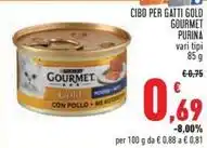 Conad CIBO PER GATTI GOLD GOURMET PURINA vari tipi 85 g offerta