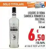 Conad LIQUORE DI ROMA SAMBUCA ROMANTICA ITALCORAL offerta