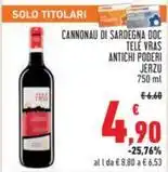 CANNONAU DI SARDEGNA DOC TELE VRAS ANTICHI PODERI JERZU 750 ml