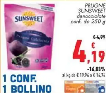 Conad PRUGNE SUNSWEET denocciolate conf. da 250 g offerta