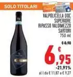 Conad VALPOLICELLA DOC SUPERIORE RIPASSO VALDIMEZZO SARTORI offerta