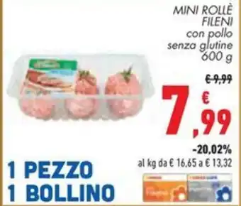 Conad MINI ROLLÈ FILENI con pollo senza glutine 600 g offerta