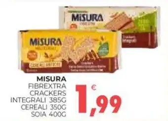 Eté MISURA FIBREXTRA CRACKERS INTEGRALI 385G CEREALI 350G SOIA 400G offerta