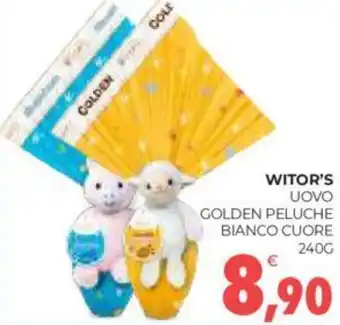 Eté WITOR'S UOVO GOLDEN PELUCHE BIANCO CUORE 240G offerta