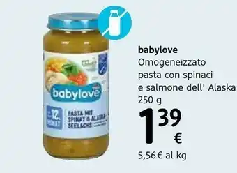 dm drogerie markt Babylove Omogeneizzato Pasta Con Spinaci E Salmone Dell'Alaska offerta