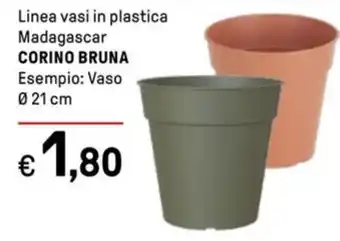 Iper La Grande Linea vasi in plastica Madagascar CORINO BRUNA offerta
