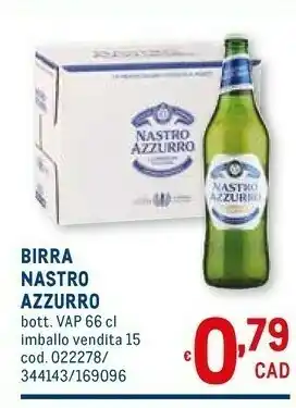 Metro Nastro Azzurro Birra offerta