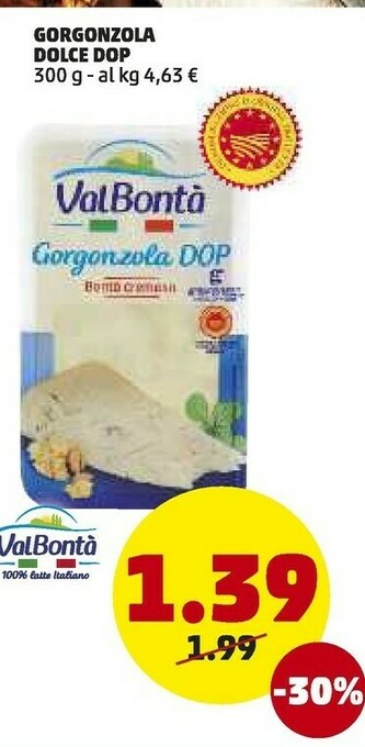 PENNY Valbonta Gorgonzola Dolce Dop offerta