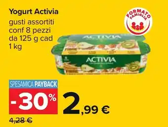 Carrefour Activia Yogurt 8 pezzi 125g cad 1kg offerta