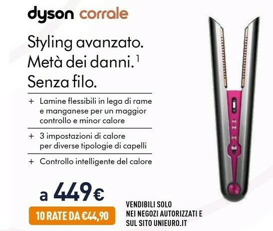 Dyson Corrale offerta di Unieuro