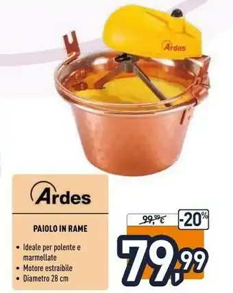 Unieuro Ardes Paiolo In Rame offerta