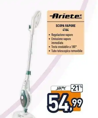 Unieuro Ariete 4164 Pulitore A Vapore Verticale 0,35 L Blu, Bianco 1500 W offerta