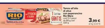 Carrefour Rio Mare Tonno All'Olio Di Oliva 320 G(ml) offerta