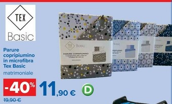 Carrefour Tex Basic Parure Copripiumino In Microfibra offerta