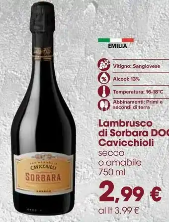 Carrefour Sorbara Lambrusco offerta