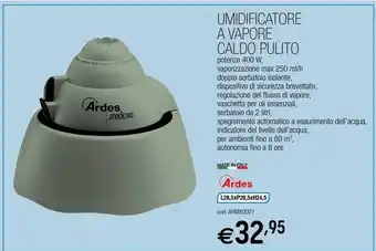 Il Fai Da Te Guercio Ardes Umidificaore A Vapore Caldo Pulito 400w offerta