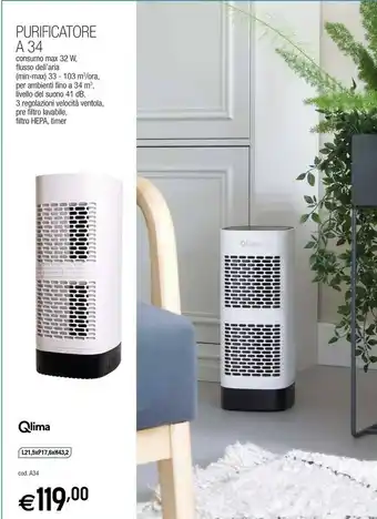 Il Fai Da Te Guercio Qlima Purificatore A34 offerta
